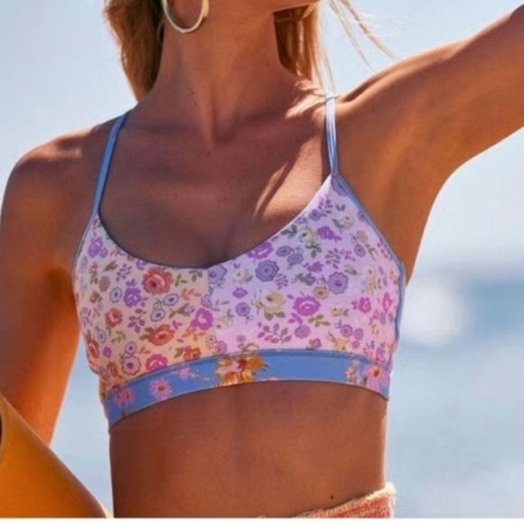 LoveShackFancy Other - LoveShackFancy X Bandier Floral Print Activewear Strappy Sports Bra